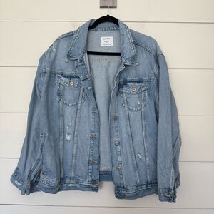 Old Navy Distressed Light Wash Jean Jacket
